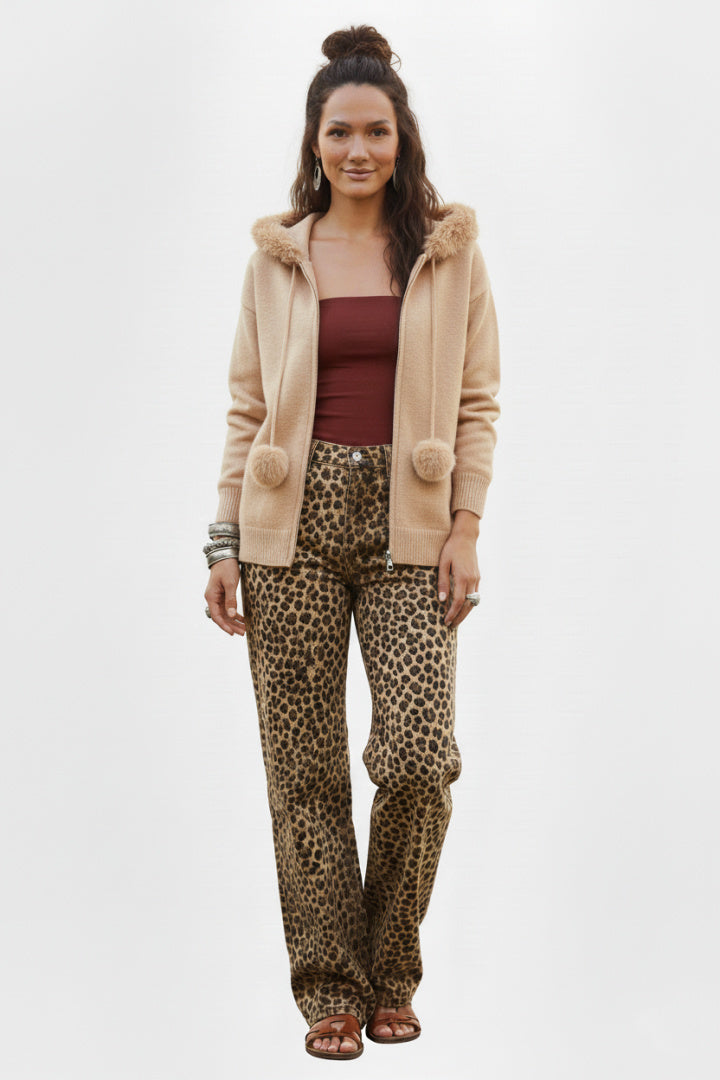 Leopard Lovers Zip-Up Cardigan Hoodie