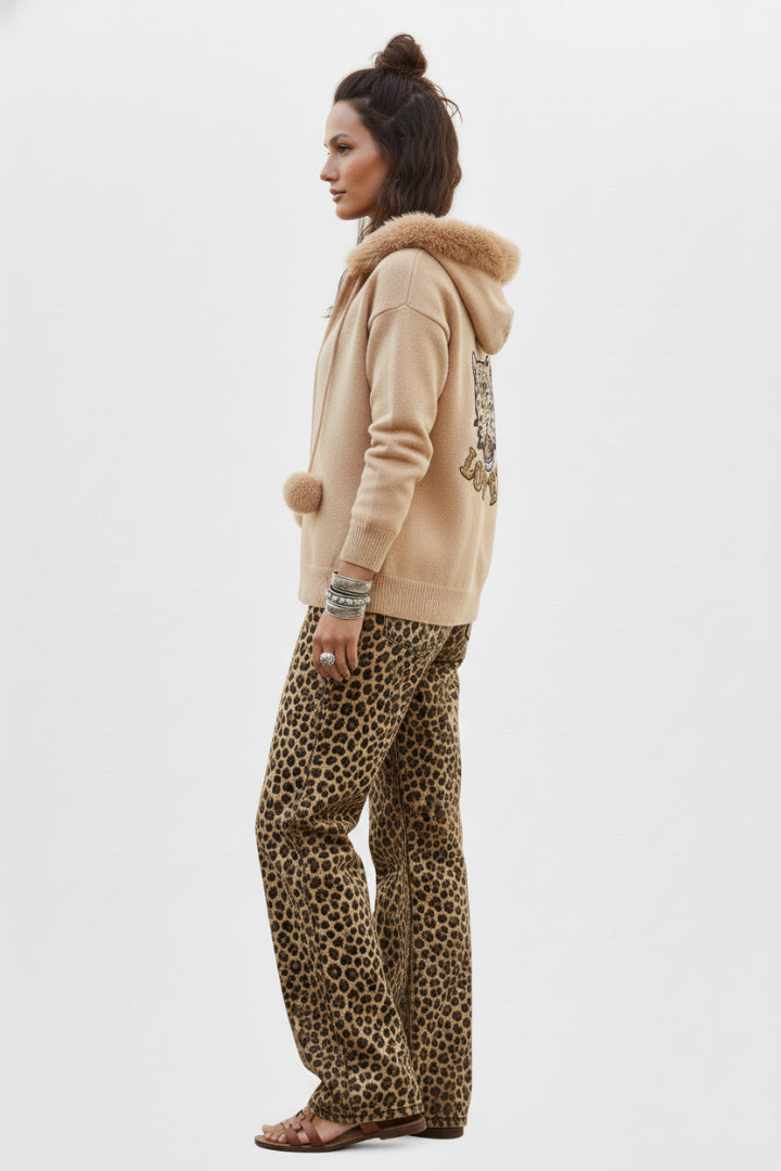 Leopard Lovers Zip-Up Cardigan Hoodie