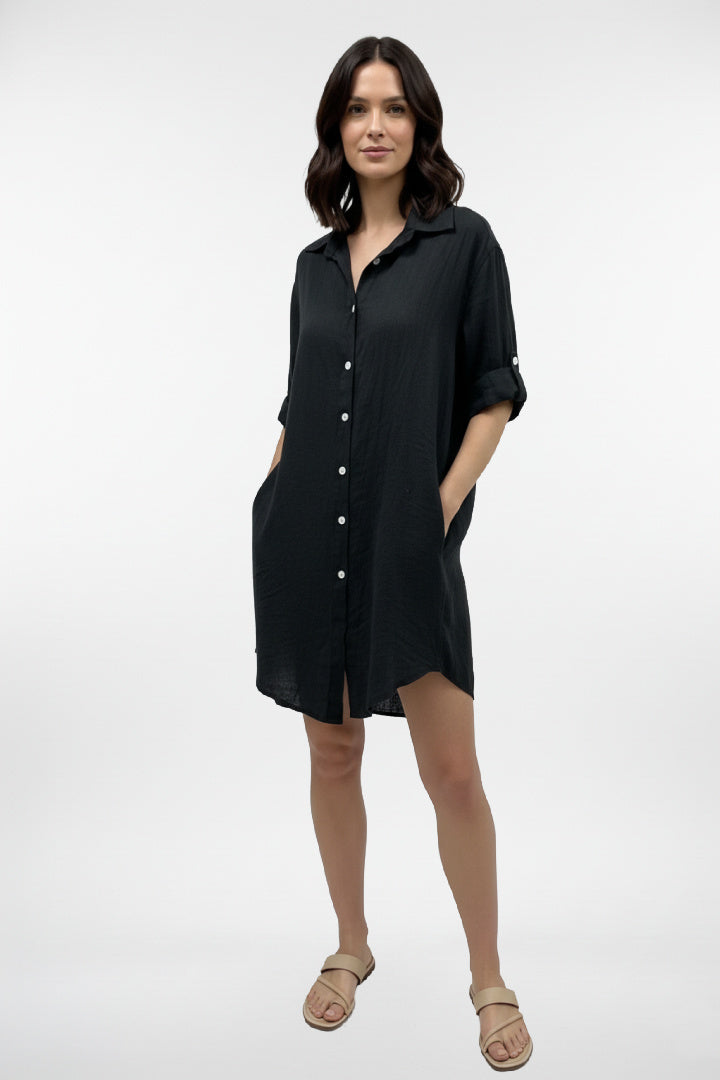 Linen Button Up Dress