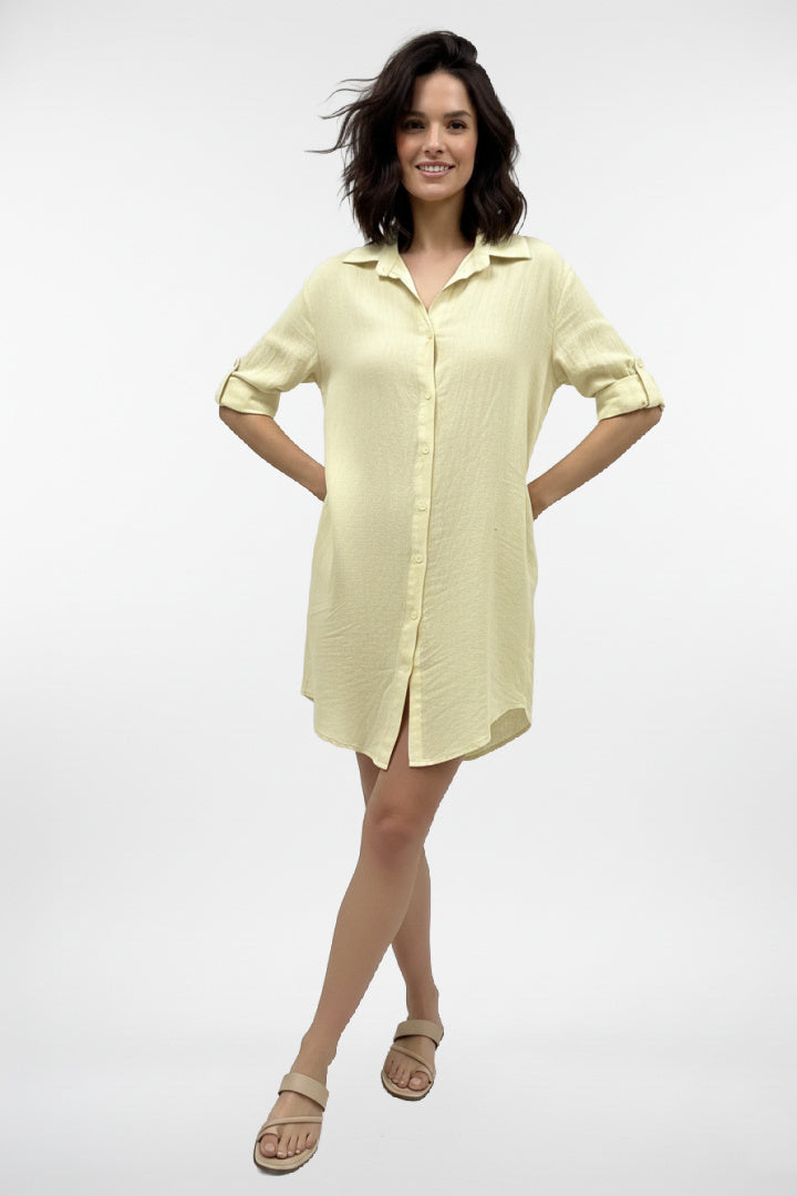 Linen Button Up Dress