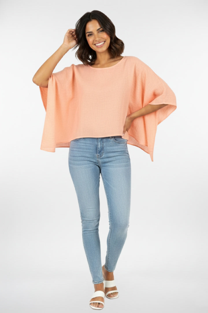 Linen Dropped Shoulder Top