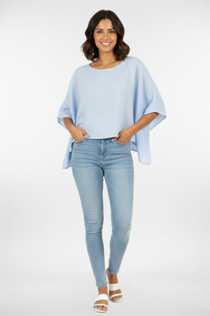 Linen Dropped Shoulder Top