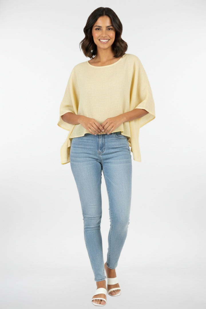 Linen Dropped Shoulder Top