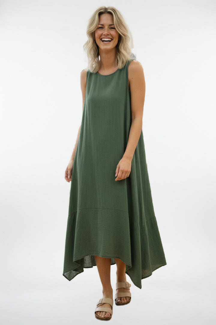 Linen Sleeveless Long Dress