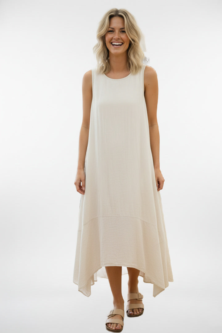 Linen Sleeveless Long Dress