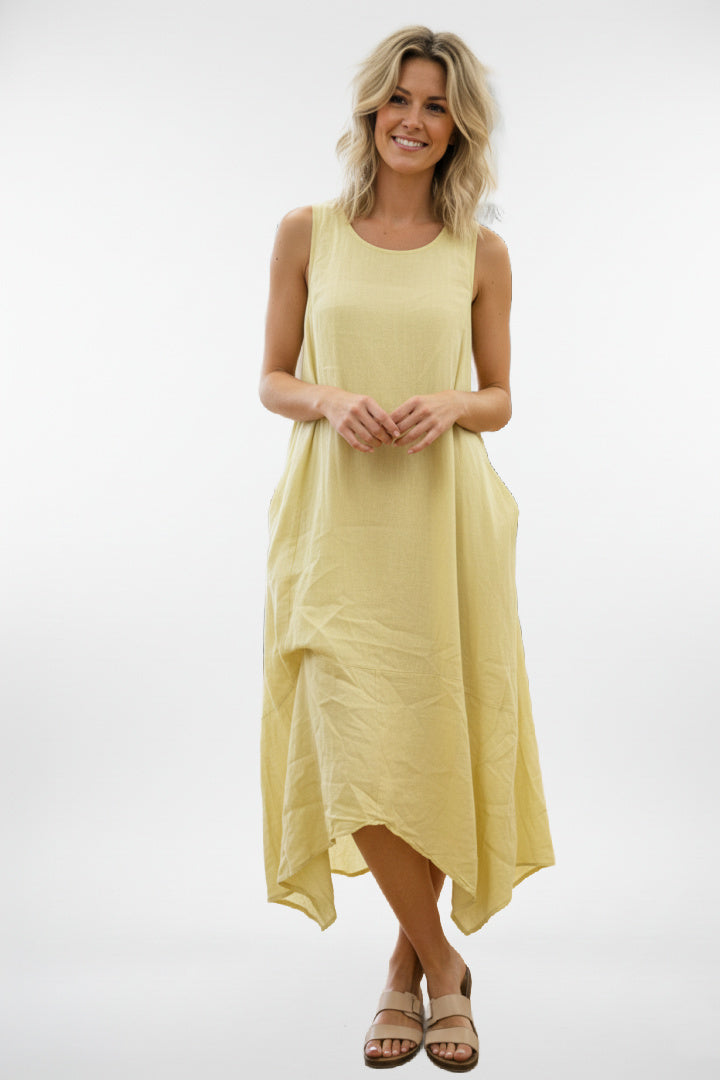 Linen Sleeveless Long Dress