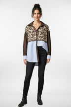 Long Sleeve Color Block Mix Shirt