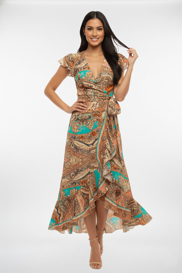 Long Whimsy Wrap Dress