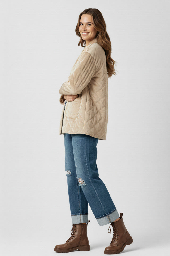 Luxe Quilted Velvet Jacket