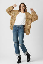 Luxe Sequin-Embellished Chunky Cardigan