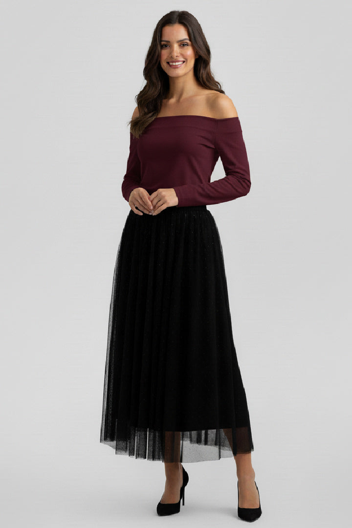 Midnight Bloom Reversible Burgundy Butterflies & Sparkle Tulle Skirt