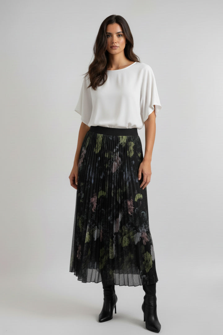 Midnight Bloom Reversible Floral & Sparkle Tulle Skirt