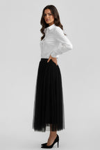 Midnight Bloom Reversible Polka Dots & Sparkle Tulle Skirt