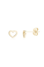 Pendientes de Tachuela Corazón Hueco Mini