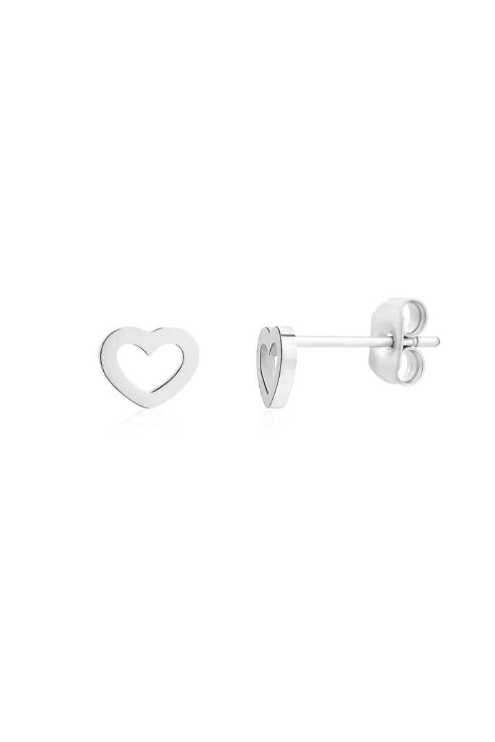 Pendientes de Tachuela Corazón Hueco Mini