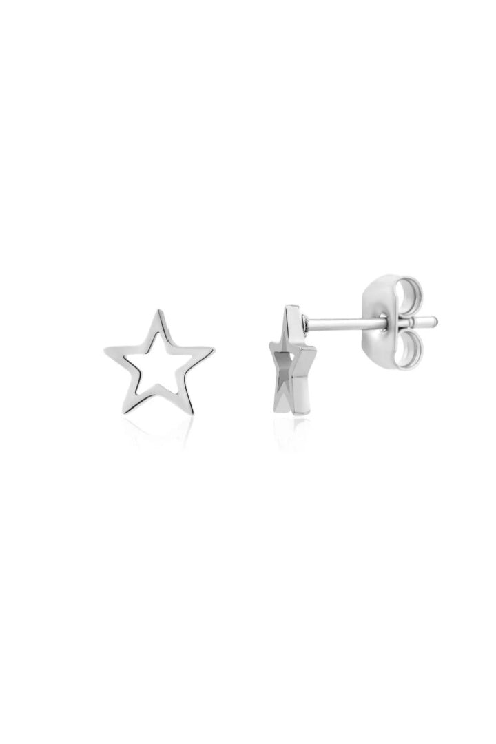 Mini Hollow Star Studs