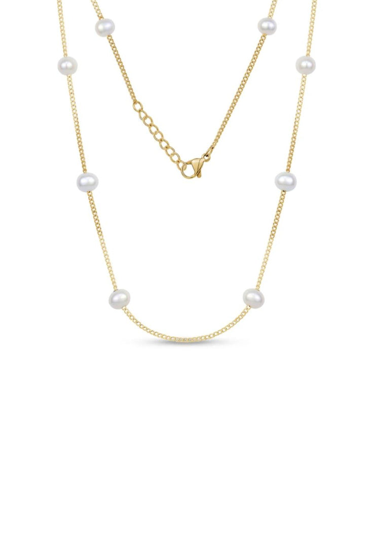 Collar minimalista con perlas separadas