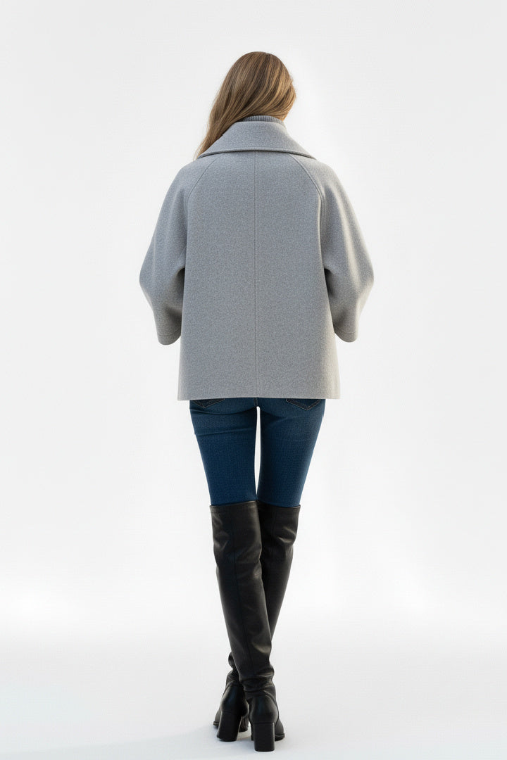 Veste croisée moderne en laine mélangée