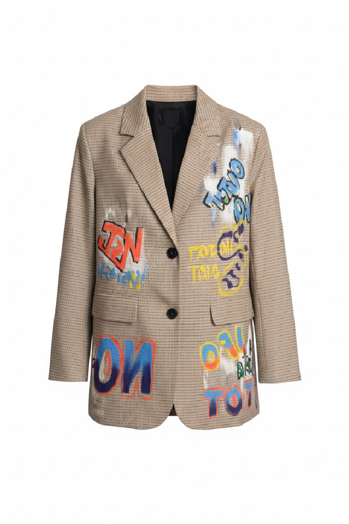 Vintage Oversized Graffiti Blazer