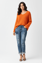 Oversized Vneck Knit Sweater