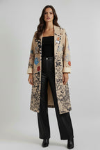"Peace & Love" Graphic Print Statement Coat