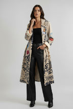 "Peace & Love" Graphic Print Statement Coat