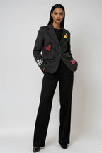 Pinstripe Playful Patch Blazer