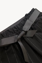 Pinstripe Tie-Waist Trousers