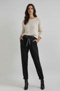 Pinstripe Tie-Waist Trousers