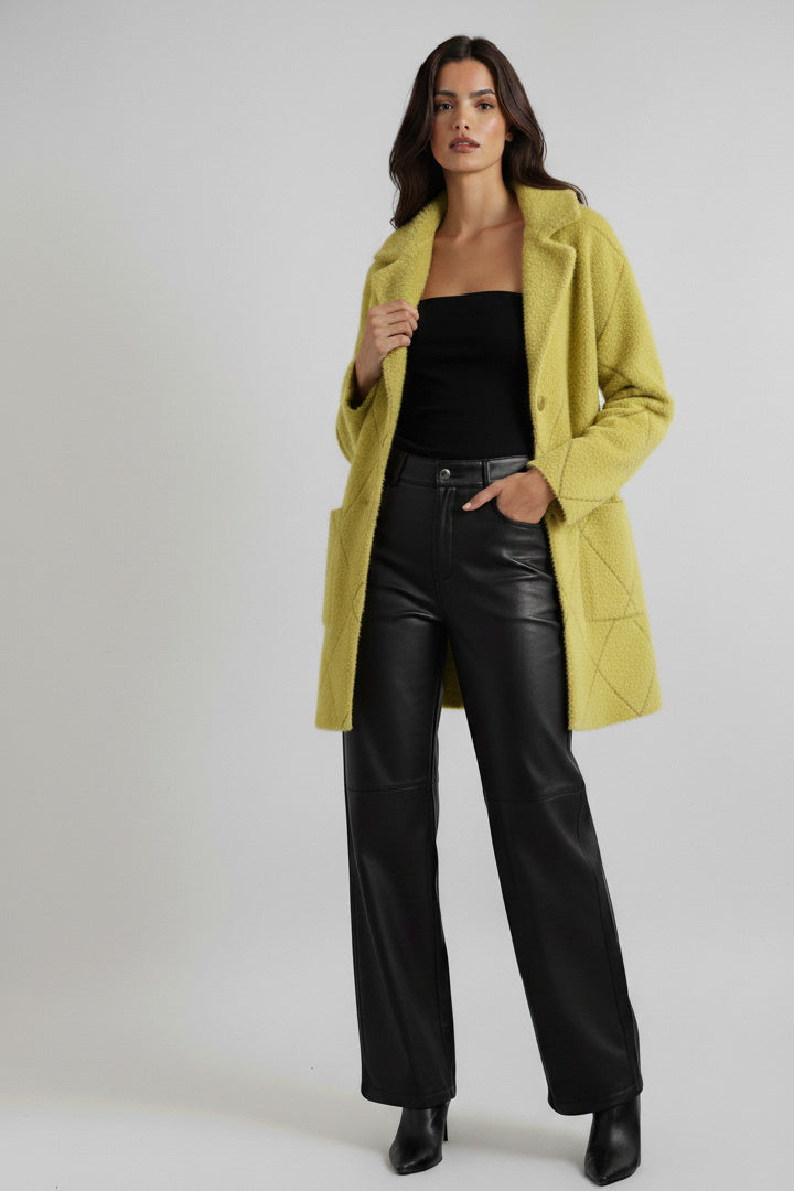 Quilted Fluffy Shacket Coat