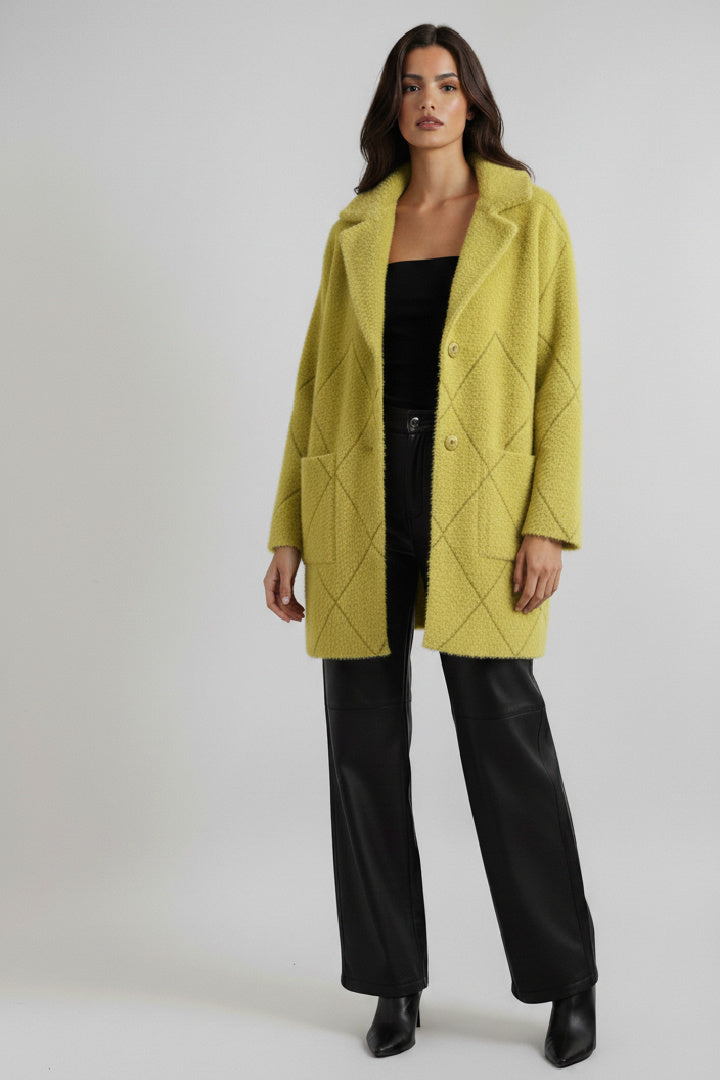 Quilted Fluffy Shacket Coat