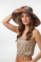 Raffia Capeline Stripe Sun Hat