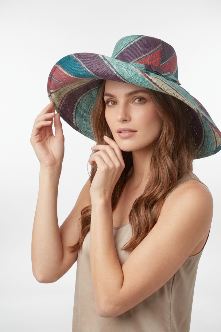 Raffia Capeline Stripe Sun Hat
