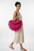 Bolsa de rafia doblada