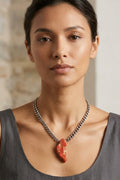 Raw Flame Stone Pendant Chain Necklace