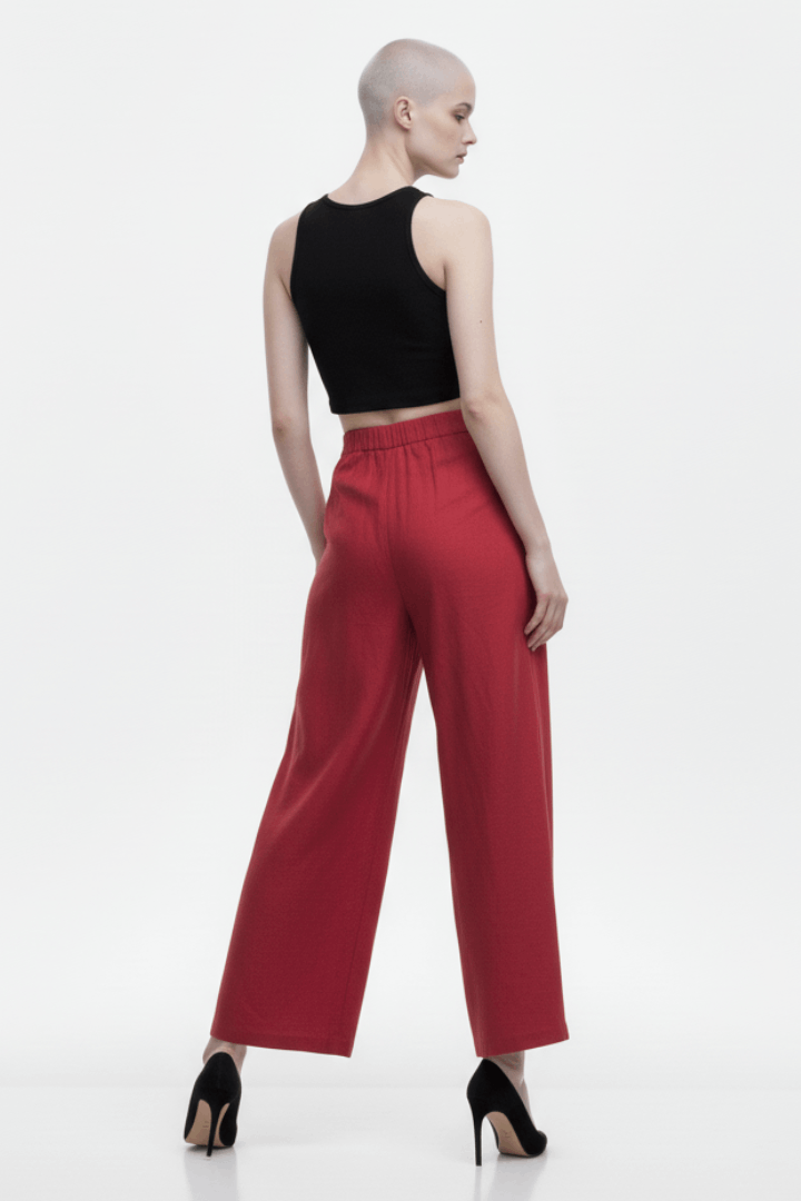 Red Dragon Linen Wide Pant