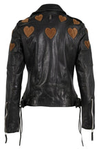 Veste en cuir Reo RF avec détail en forme de cœur