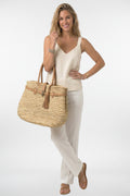 Riviera Beige Woven Tote