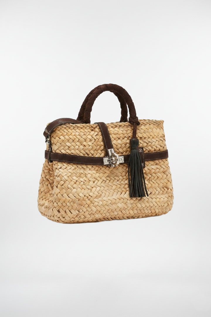 Bolso tote tejido negro Riviera