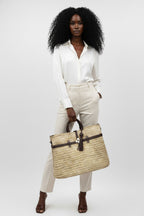 Riviera Deep Brown Woven Tote