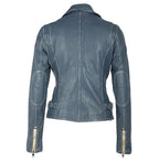 Sofia RF Leather Jacket, Denin Blue