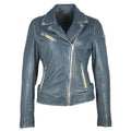 Sofia RF Leather Jacket, Denin Blue