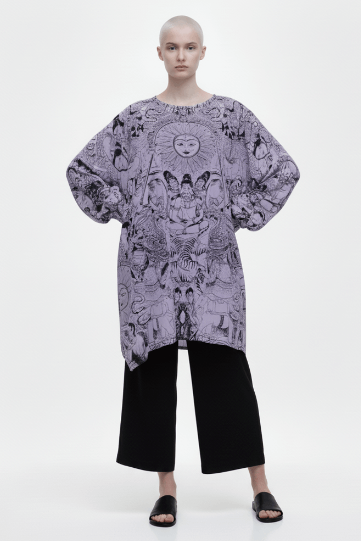Shiva Lover Black & White Caftan