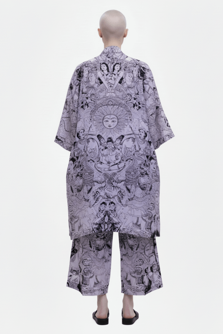 Shiva Lover White & Black Kimono