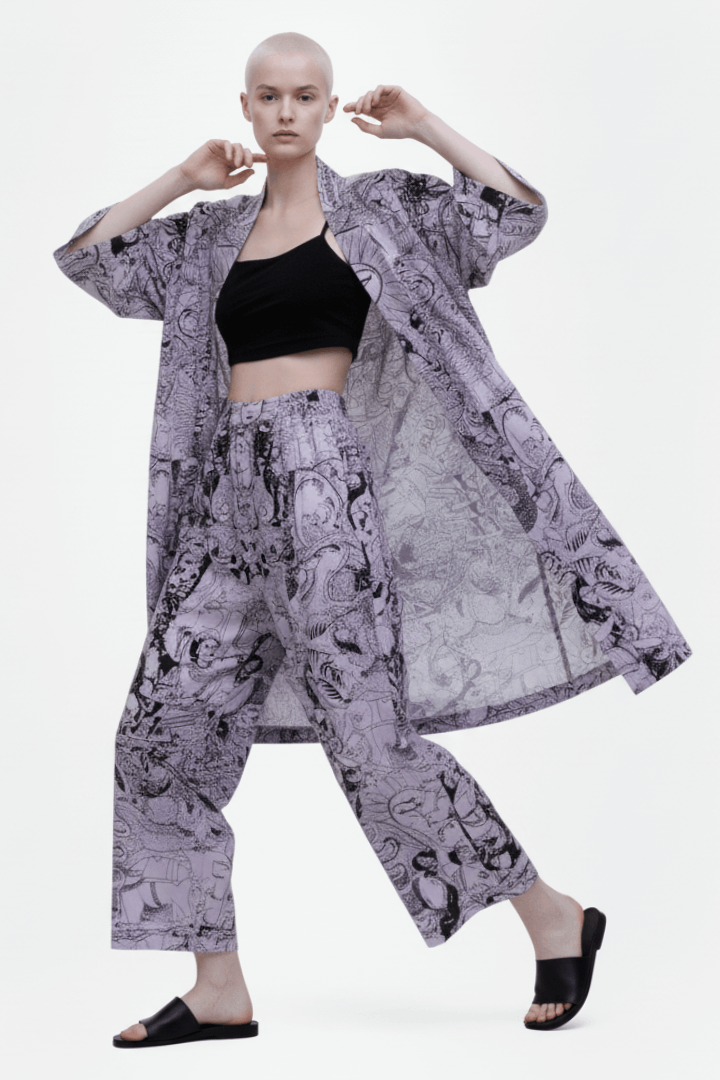 Shiva Lover White & Black Kimono