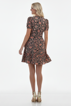 Short Whimsy Wrap Dress - Black / M -