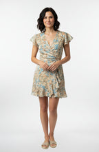 Vestido corto cruzado de estilo caprichoso