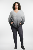 Sleeve V-Neck Dye Sweater