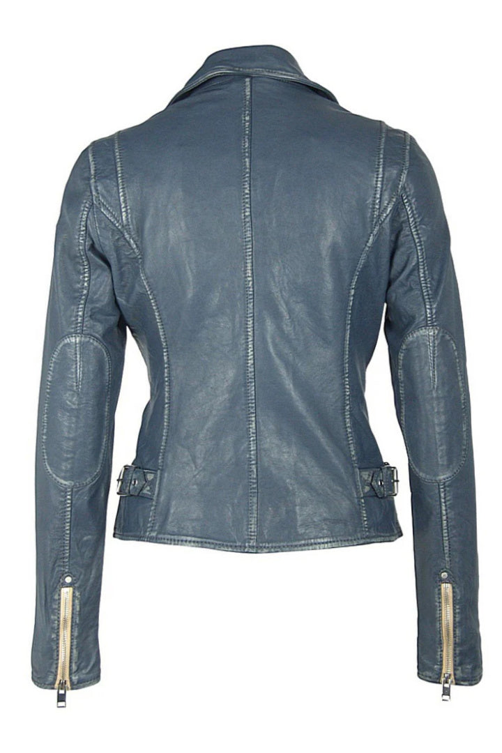 Chaqueta de cuero Sofia RF, azul denim.