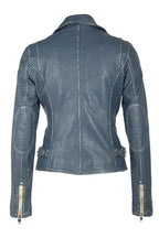 Chaqueta de cuero Sofia RF, azul denim.
